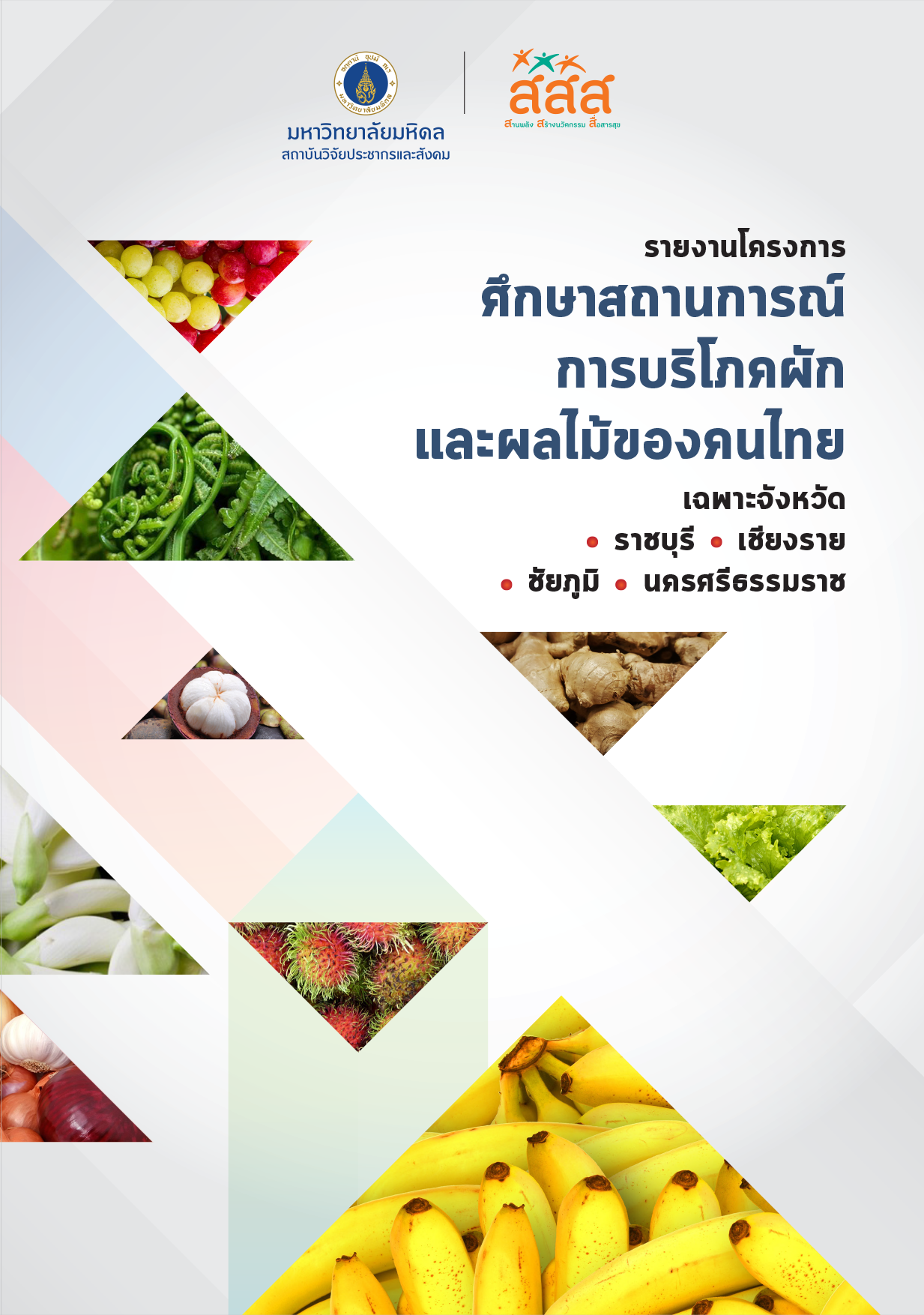 รายงานโครงการศึกษาสถานการณ์การบริโภคผักและผลไม้ของคนไทย (เฉพาะจังหวัดราชบุรี เชียงราย ชัยภูมิ นครศรีธรรมราช)