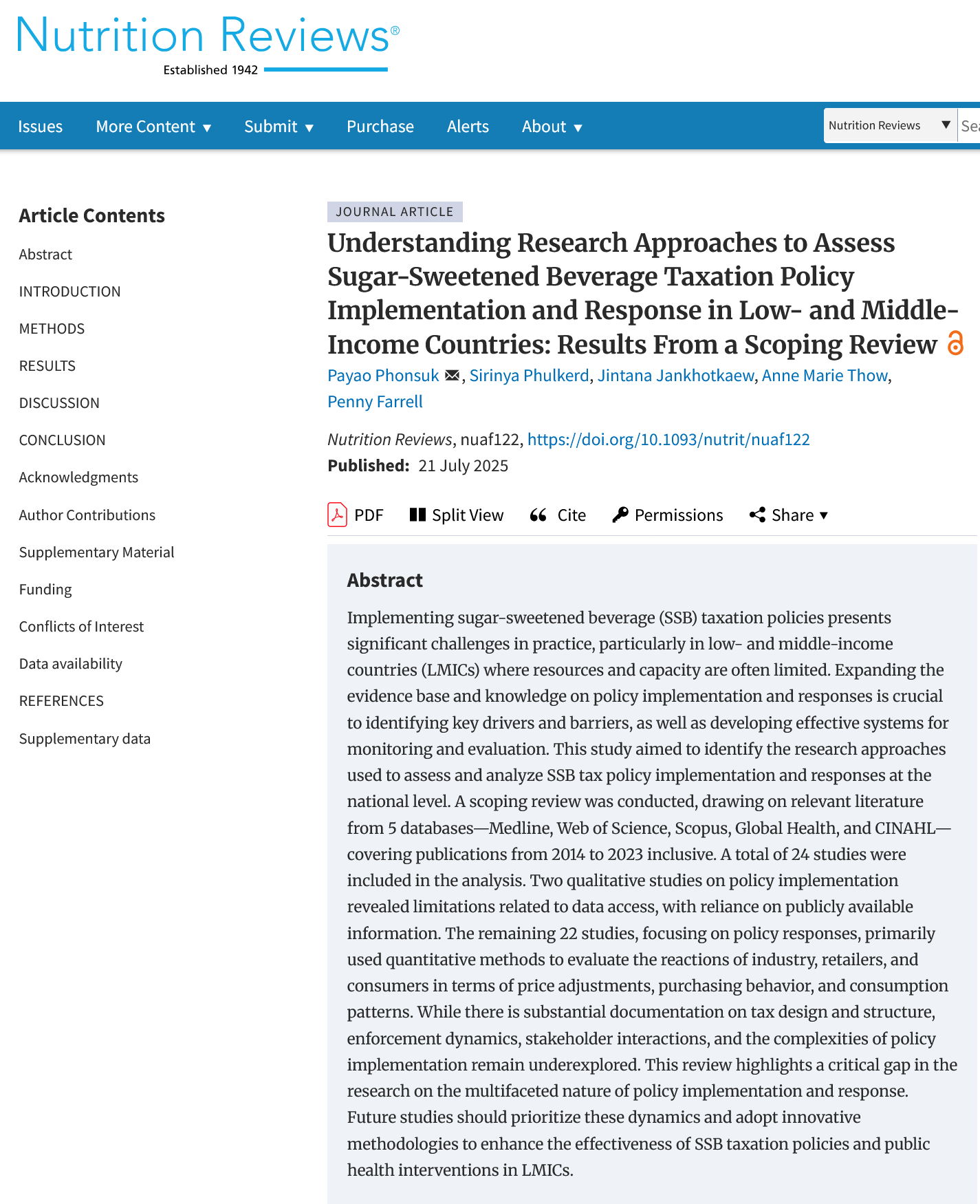 Understanding Research Approaches to Assess Sugar-Sweetened Beverage Taxation Policy Implementation and Response in Low- and Middle-Income Countries: Results From a Scoping Review